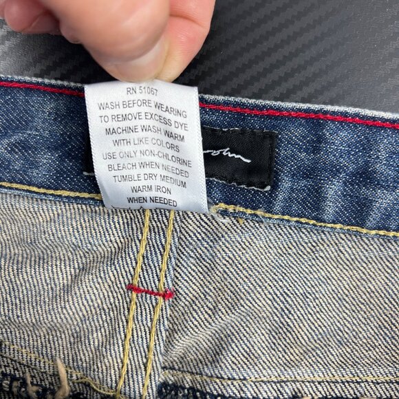 Sean John Jeans Baggy Patchwork Denim Y2K Size 32x32 Grunge Skater Hip Hop - Picture 9 of 12